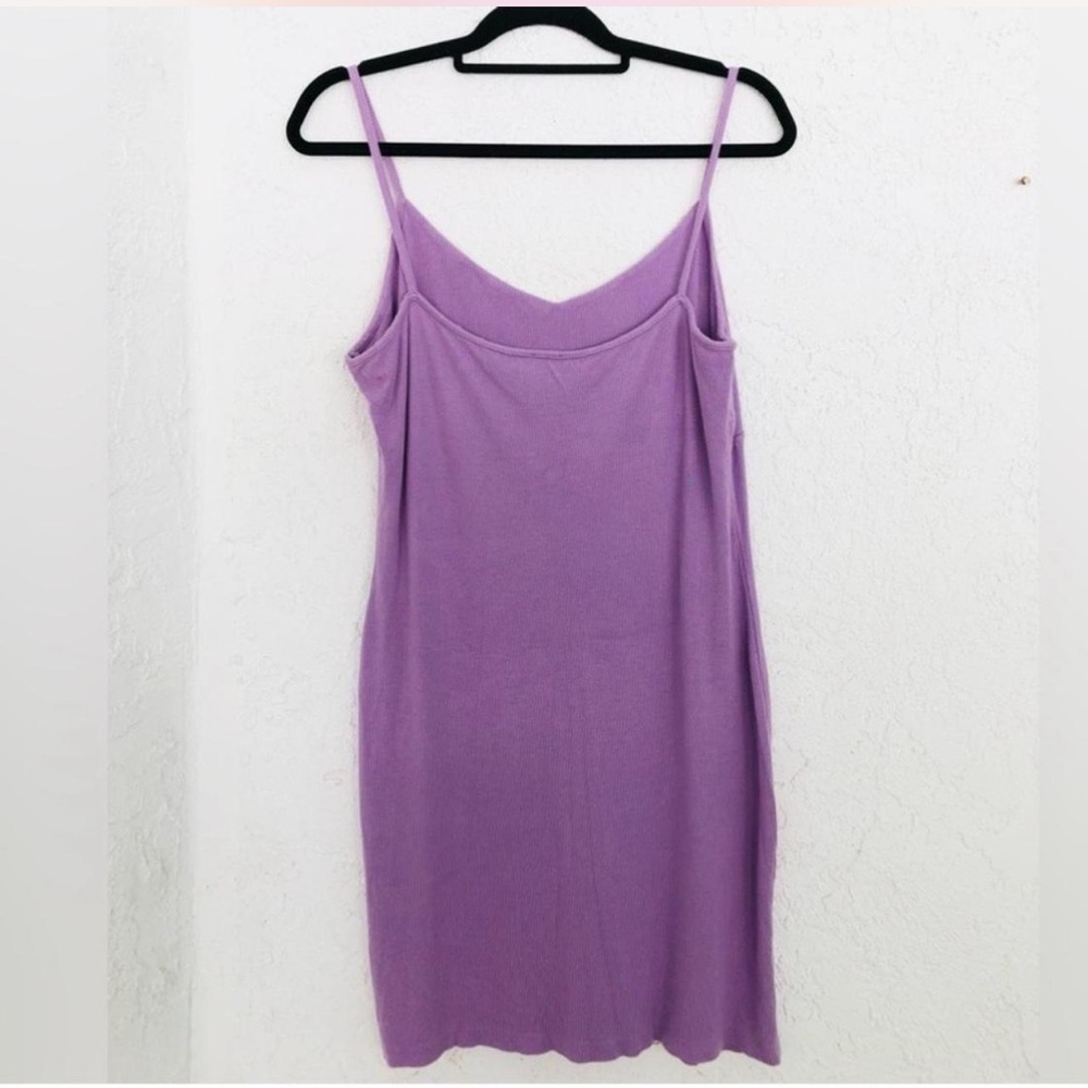 ASOS Purple Ribbed Bodycon Mini Dress 12 - Picture 2 of 3